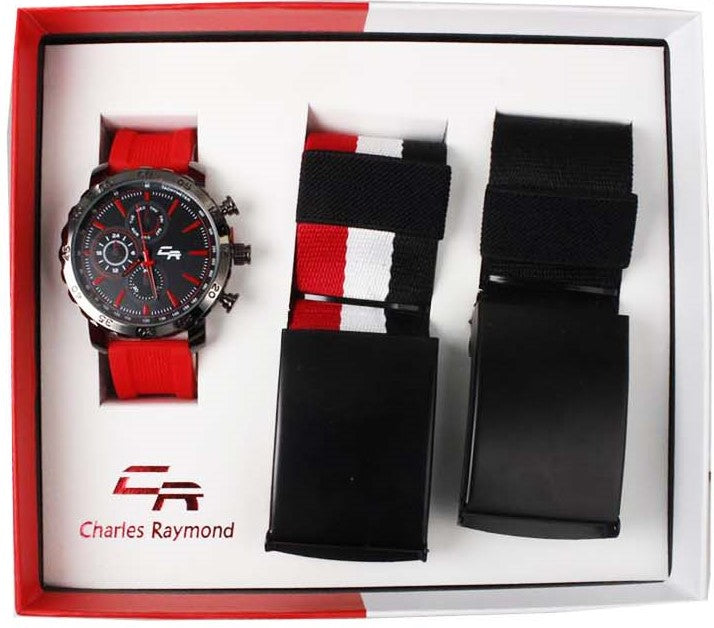 ST10501 Watch with Two Belts(Red)